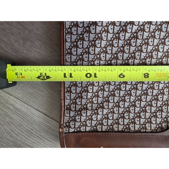 Christian Dior Vintage Trotter Monogram Clutch Bag Brown Canvas & Leather - Picture 7 of 7